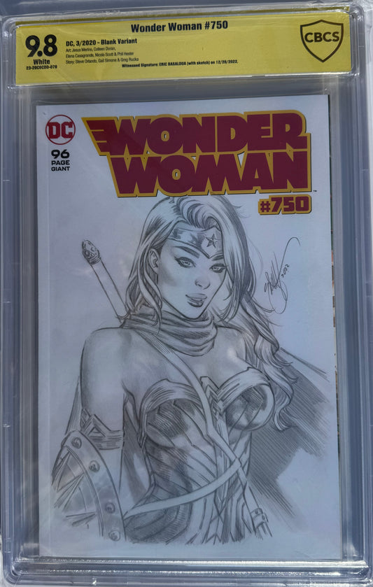 Wonder Woman Vol5 #750 - Cover J - Eric Basaldua Sketch Cover - CBCS Signature Series 9.8