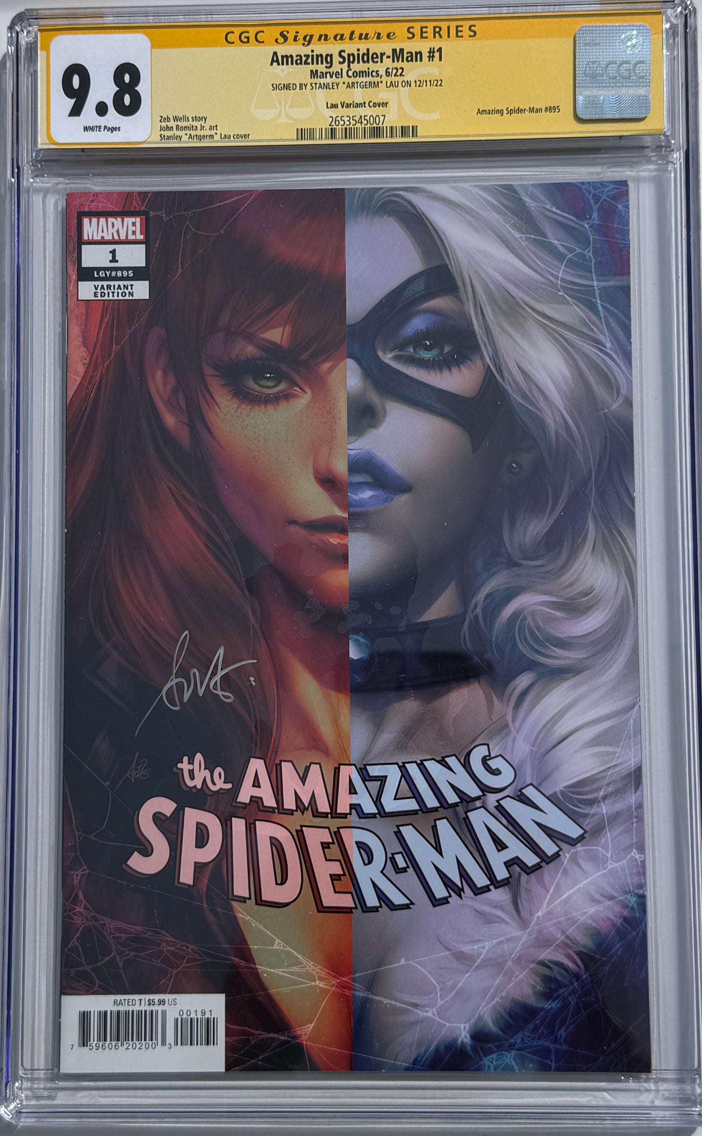 The Amazing Spider-man Vol 6 #1 - Cover H - Stanley Argerm Lau Variant - CGC Signature Series 9.8