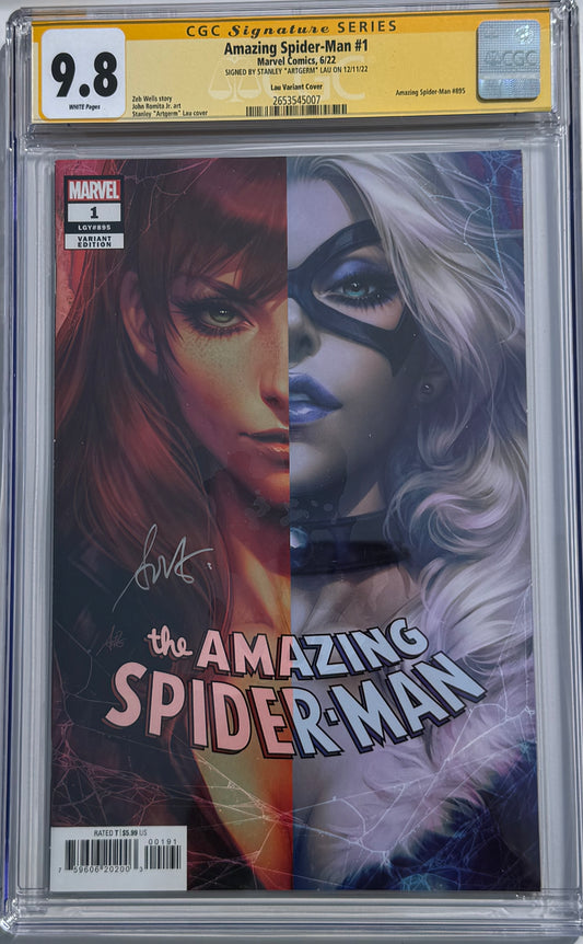 The Amazing Spider-man Vol 6 #1 - Cover H - Stanley Argerm Lau Variant - CGC Signature Series 9.8