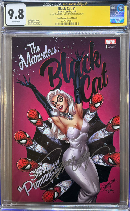 Black Cat - Vol3 #1 - Cover E - J. Scott Campbell SDCC Exclusive Variant - CGC Signature Series 9.8