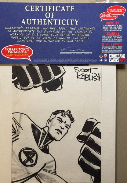 Fantastic Four Vol7 #7 - Cover C - Scott Koblish 700 Characters Wraparound Connecting Cover - Autographed with Sketch