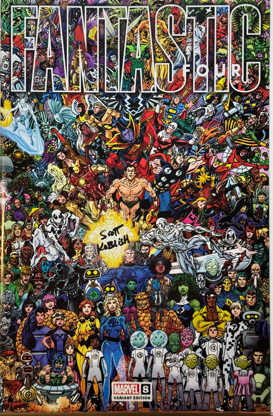 Fantastic Four Vol7 #8 - Cover C - Scott Koblish 700 Characters Wraparound Connecting Cover - Autographed