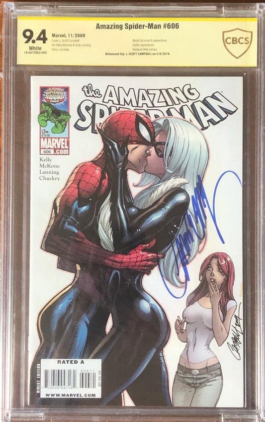 The Amazing Spider-man Vol2 #606 - Cover C - J. Scott Campbell Variant - CBCS Signature Grade 9.4