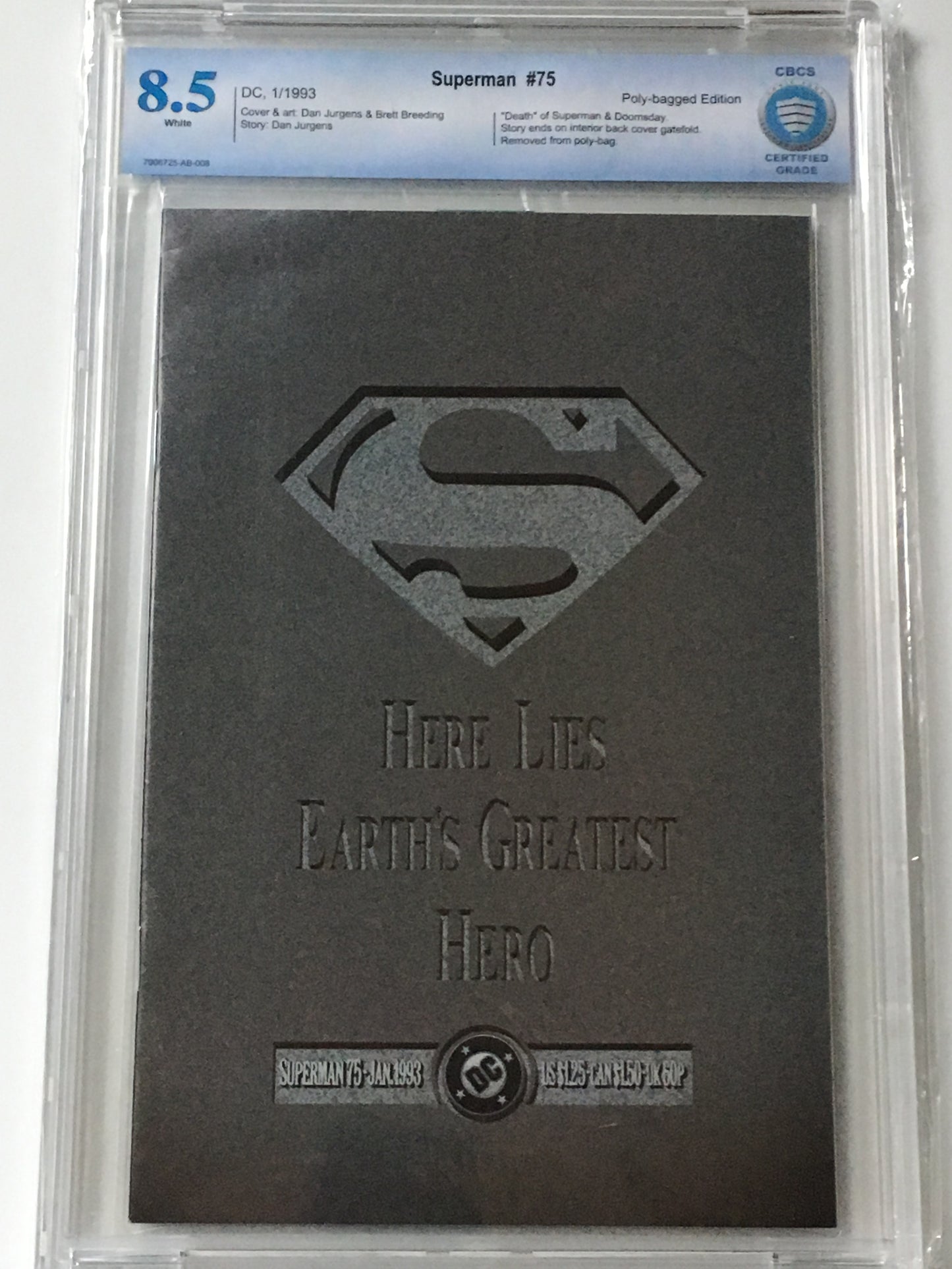 Superman Vol 2 #75 - Polybag Collectors Edition - CBCS 8.5