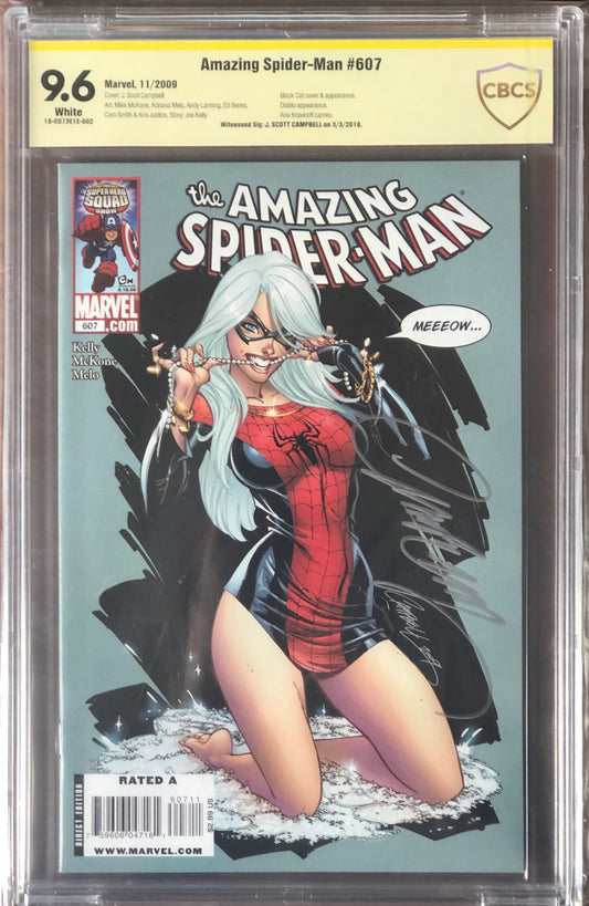 The Amazing Spider-man Vol2 #607 - Cover A - J. Scott Campbell Variant - CBCS Signature Grade 9.6
