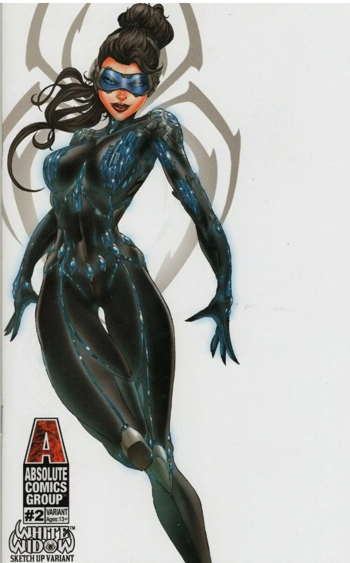 White Widow #2 - Jamie Tyndall Kickstarter Exclusive - Blue Goggles Pulse Sketchup Cover