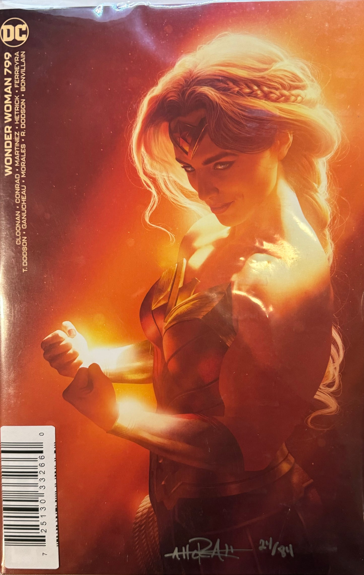 Wonder Woman - Vol5 #799 - Cover N - Rahzzah Philly Variant - Autographed