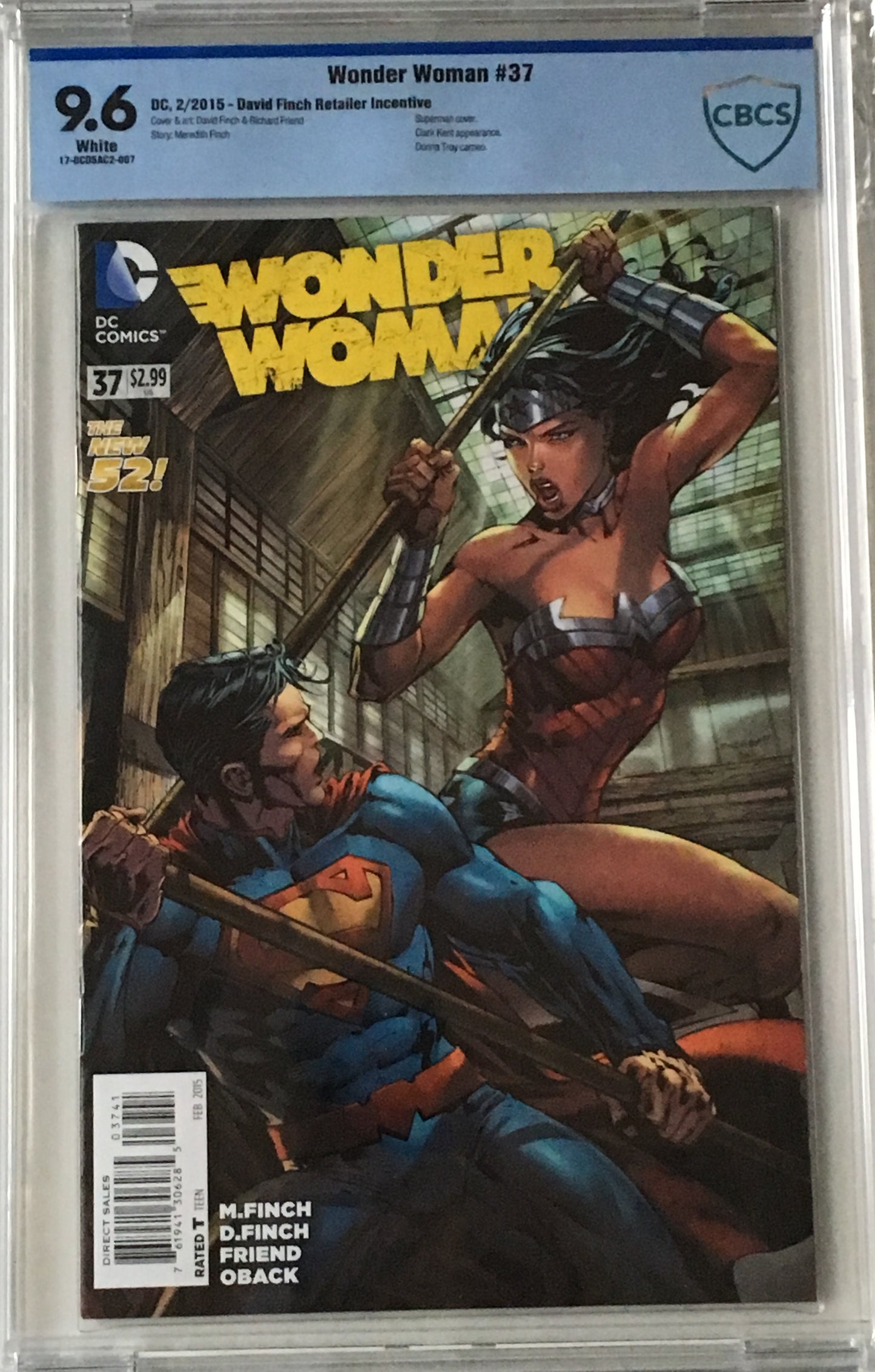 Wonder Woman Vol4 #37 - Cover D - David Finch Variant - CBCS 9.6
